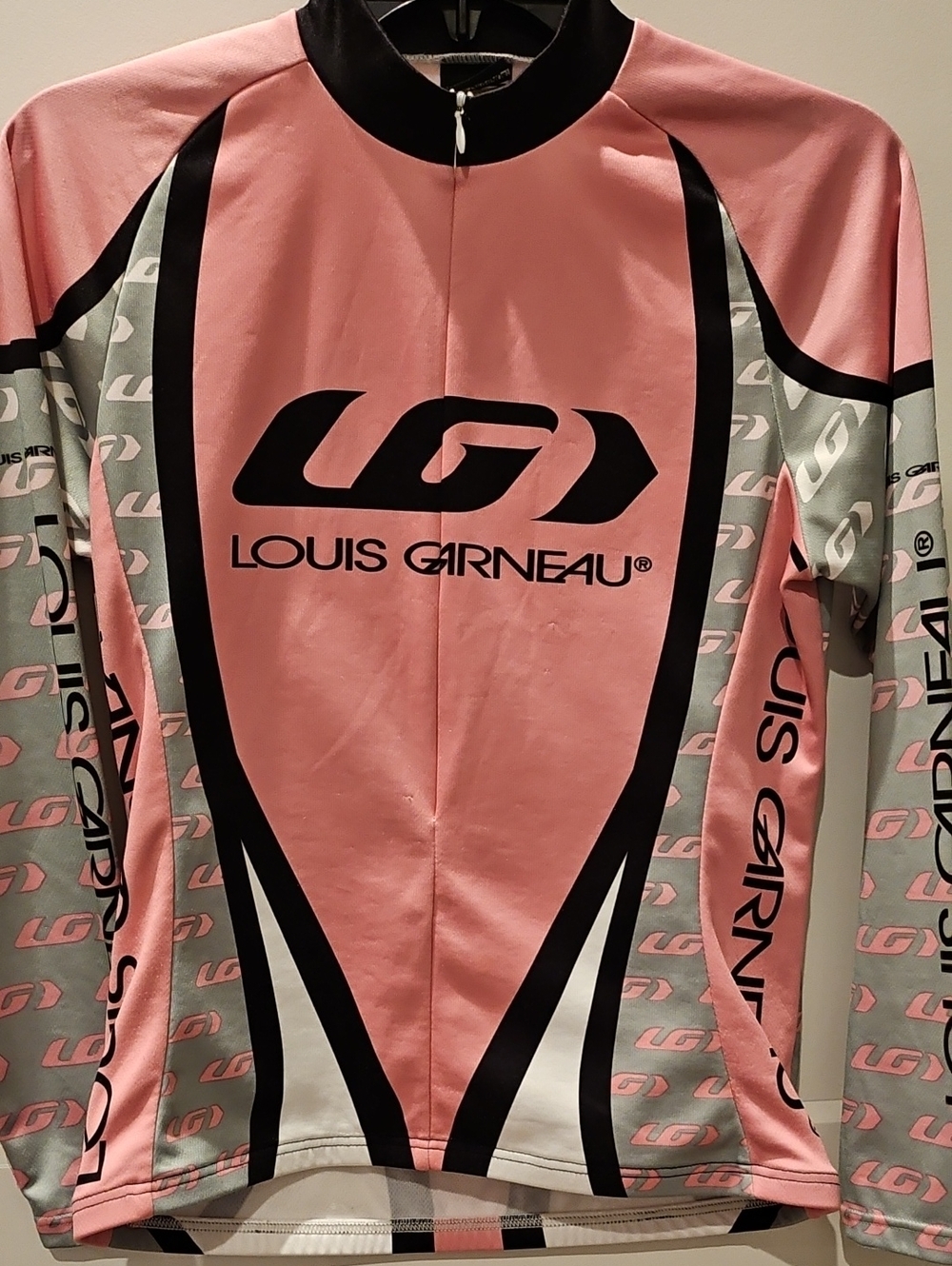 Women's Louis Garneau Pink & Gray Cycling Jersey Long Sleeve